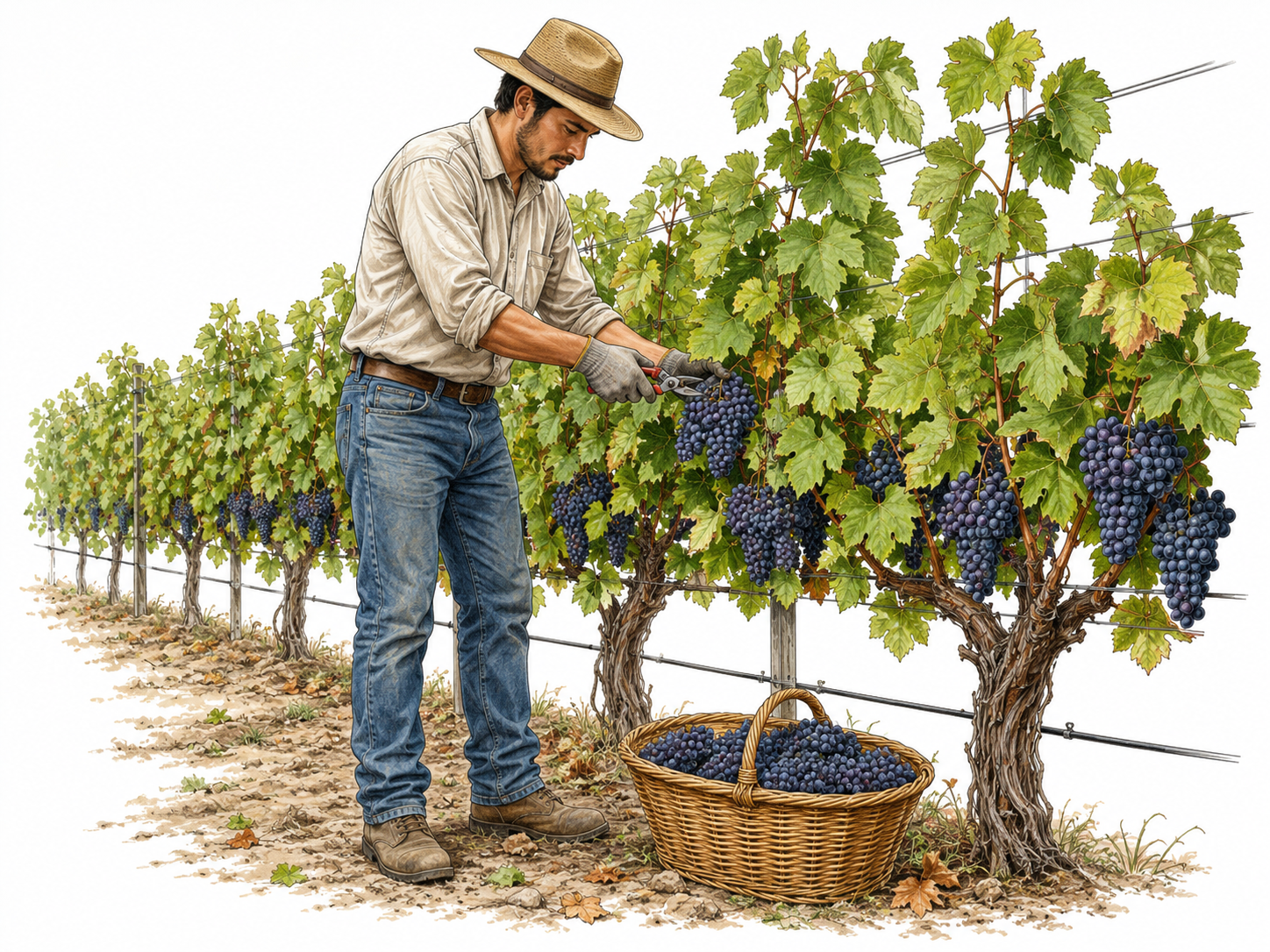 Harvesting the grapes