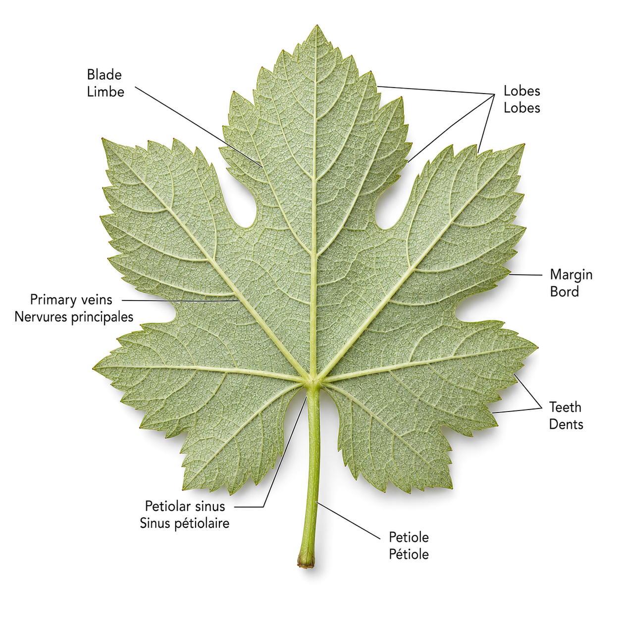 Feuille de vigne, face inférieure / Vine leaf, underside