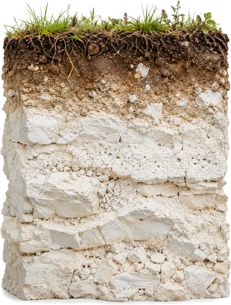 Profil de sol crayeux / Chalk soil profile