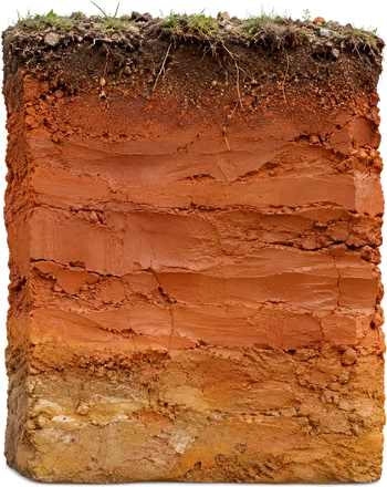 Profil de sol argileux / Clay soil profile