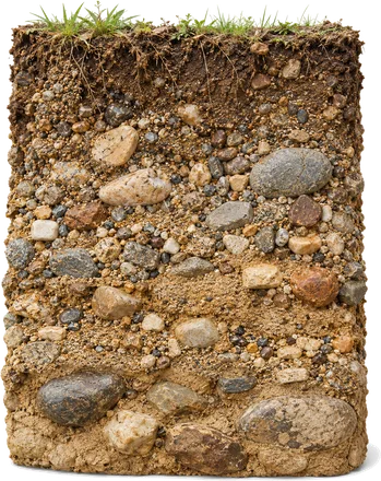 Profil de sol de graves / Gravel soil profile
