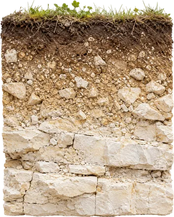 Profil de sol calcaire / Limestone soil profile