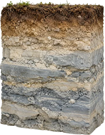 Profil de sol marneux / Marl soil profile