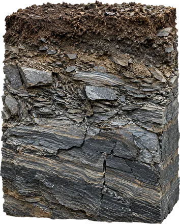 Profil de sol schisteux / Schist soil profile