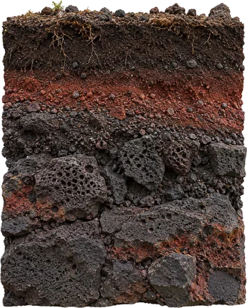 Profil de sol volcanique / Volcanic soil profile